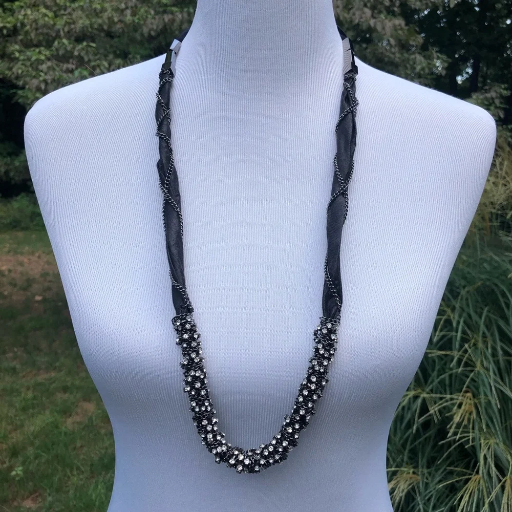 Ribbon & Crystal Necklace